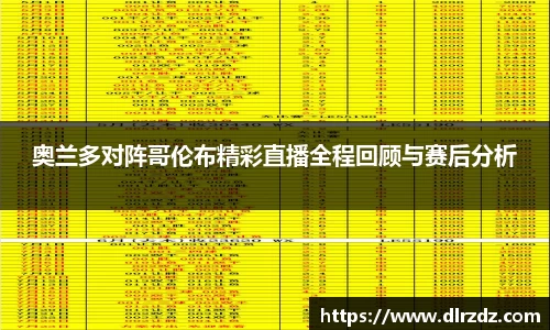 奥兰多对阵哥伦布精彩直播全程回顾与赛后分析